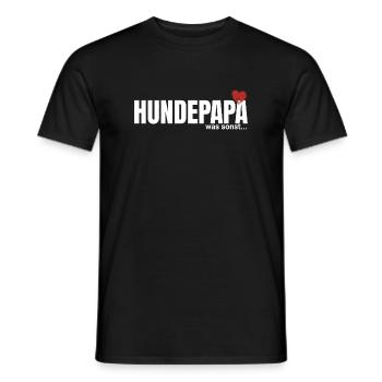 HundePapa Herzmotiv - Männer T-Shirt - Schwarz - Vorne - AI Model Male 178 light (178cm)