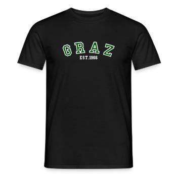 Graz gegründet 1966 - Männer T-Shirt - Schwarz - Vorne - AI Model Male 178 light (178cm)