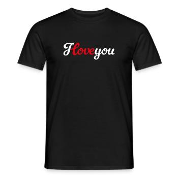 Je t’aime. Mariage en mariage avec amour. Demande en mariage - T-shirt homme - noir - Devant - AI Model Male 178 light (178cm)