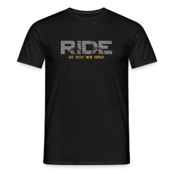 Mountainbike-Tour - Männer T-Shirt - Schwarz - Vorne - AI Model Male 178 light (178cm)