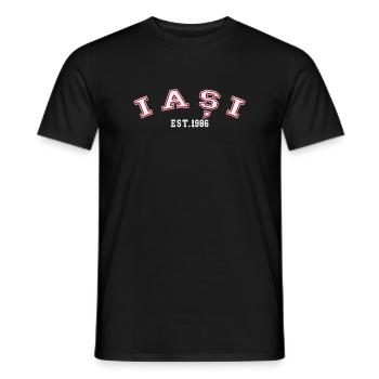 Iași, fondée en 1986 - T-shirt homme - noir - Devant - AI Model Male 178 light (178cm)