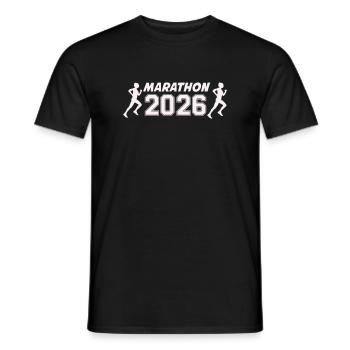marathon_2026_frauen- - Men's T-Shirt - black - Front - AI Model Male 178 light (178cm)