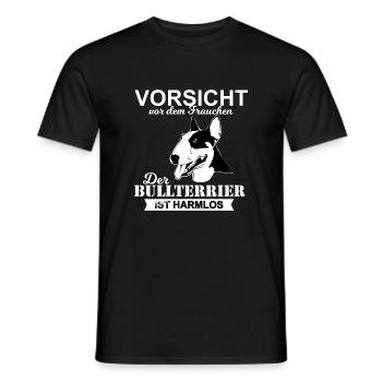 vorsicht vor dem frauchen Bullterrier - Männer T-Shirt - Schwarz - Vorne - AI Model Male 178 light (178cm)