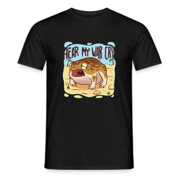 War cry of an angry desert frog - Men's T-Shirt - black - Front - AI Model Male 178 light (178cm)