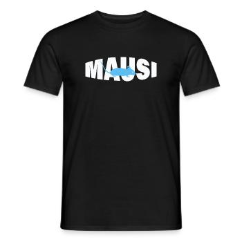 MAUSI - Männer T-Shirt - Schwarz - Vorne - AI Model Male 178 light (178cm)