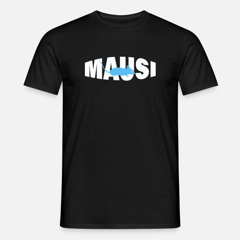 MAUSI - Männer T-Shirt - Schwarz