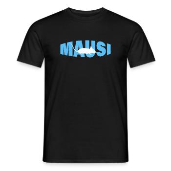 MAUSI - Männer T-Shirt - Schwarz - Vorne - AI Model Male 178 light (178cm)
