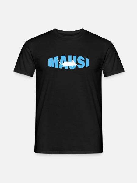 MAUSI - Männer T-Shirt - Schwarz