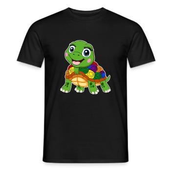 arc-en-ciel tortue lgbt tortue aquatique animal - T-shirt homme - noir - Devant - AI Model Male 178 light (178cm)