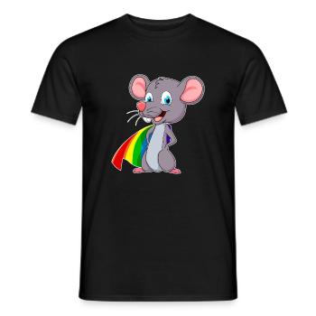 superhero mouse with rainbow cape lgbt gay - Men's T-Shirt - black - Front - AI Model Male 178 light (178cm)