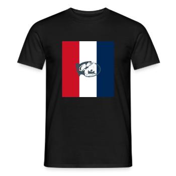Drapeau français de la pêche - pêcheur français - T-shirt homme - noir - Devant - AI Model Male 178 light (178cm)