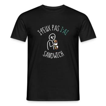 j'peux pas j'ai sandwich idée cadeau humour - T-shirt homme - noir - Devant - AI Model Male 178 light (178cm)