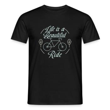 La vie est une belle promenade. Vélo. Bicycle. - T-shirt homme - noir - Devant - AI Model Male 178 light (178cm)