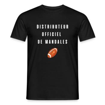 Distributeur officiel de mandales t-shirt rugby - T-shirt homme - noir - Devant - AI Model Male 178 light (178cm)