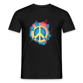 Frieden Freiheit Symbol Peace Zeichen2 - Männer T-Shirt - Schwarz - Vorne - AI Model Male 178 light (178cm)