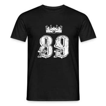 89 Number crown - Men's T-Shirt - black - Front - AI Model Male 178 light (178cm)
