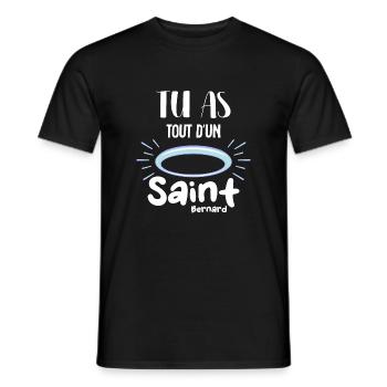 Tu as tout d un saint bernard - humour - T-shirt homme - noir - Devant - AI Model Male 178 light (178cm)