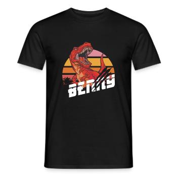 BENNY - Beau prénom de garçon avec T-REX Dino - T-shirt homme - noir - Devant - AI Model Male 178 light (178cm)