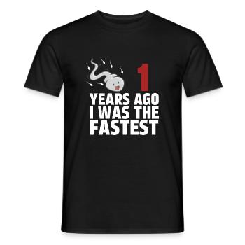 Il y a 1 ans, j’étais le plus rapide - T-shirt homme - noir - Devant - AI Model Male 178 light (178cm)