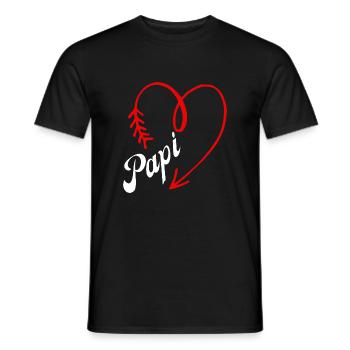 papi cœur - T-shirt homme - noir - Devant - AI Model Male 178 light (178cm)