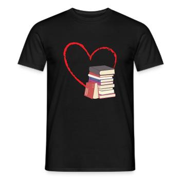 Les livres sont ma Saint-Valentin - T-shirt homme - noir - Devant - AI Model Male 178 light (178cm)