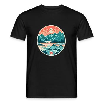 Mountains - Men's T-Shirt - black - Front - AI Model Male 178 light (178cm)
