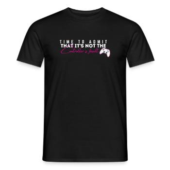 Controller's Fault Gamer Meme Tee - Männer T-Shirt - Schwarz - Vorne - AI Model Male 178 light (178cm)