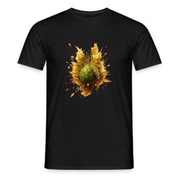 Hopfen fällt in Bier und spritzt - Männer T-Shirt - Schwarz - Vorne - AI Model Male 178 light (178cm)