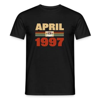 26. Geburtstag April Jahrgang 1997 Geschenkidee - Männer T-Shirt - Schwarz - Vorne - AI Model Male 178 light (178cm)