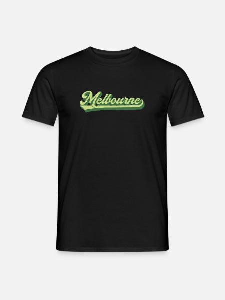 Melbourne Retro Schriftzug - Männer T-Shirt - Schwarz