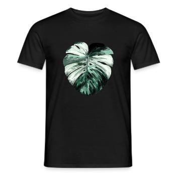 Monstera albo variegata in Petrol - Männer T-Shirt - Schwarz - Vorne - AI Model Male 178 light (178cm)