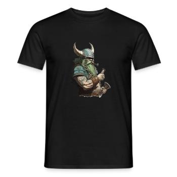 Cannabis smoking viking 3 - Männer T-Shirt - Schwarz - Vorne - AI Model Male 178 light (178cm)