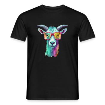 Biki die Ziege - Männer T-Shirt - Schwarz - Vorne - AI Model Male 178 light (178cm)