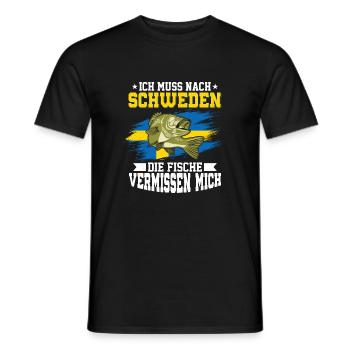 Ich Muss Nach Schweden Die Fische Vermissen Mich - Männer T-Shirt - Schwarz - Vorne - AI Model Male 178 light (178cm)