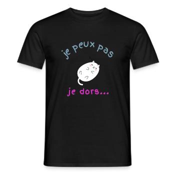 je peux pas je dors - T-shirt homme - noir - Devant - AI Model Male 178 light (178cm)
