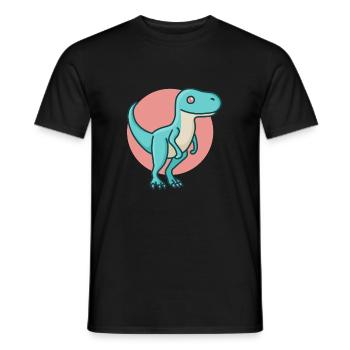 hugadino Velociraprot, Dino, süßer Dinosaurier - Männer T-Shirt - Schwarz - Vorne - AI Model Male 178 light (178cm)