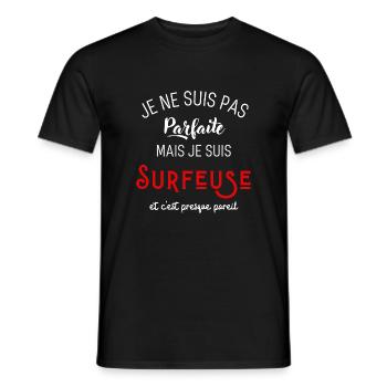 Pas parfaite mais surfeuse - T-shirt homme - noir - Devant - AI Model Male 178 light (178cm)