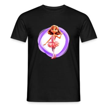 Ballet girl purple - Men's T-Shirt - black - Front - AI Model Male 178 light (178cm)