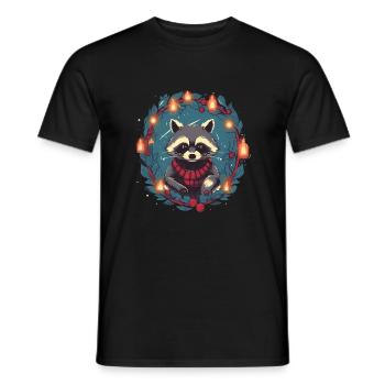 Racoon avec des ratons laveurs Xmas Elements - T-shirt homme - noir - Devant - AI Model Male 178 light (178cm)