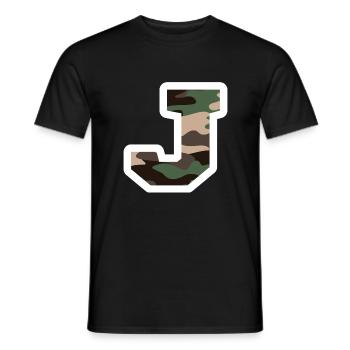 Buchstabe J Militärische Tarnung - Geschenkidee - Männer T-Shirt - Schwarz - Vorne - AI Model Male 178 light (178cm)