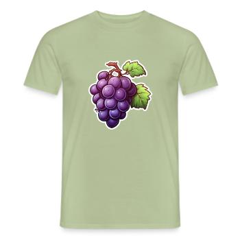 Vignes bleues - T-shirt homme - vert sauge - Devant - AI Model Male 178 light (178cm)
