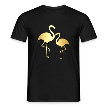Flamingo doré - T-shirt homme - noir - Devant - AI Model Male 178 light (178cm)