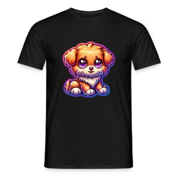 chien mignon - T-shirt homme - noir - Devant - AI Model Male 178 light (178cm)