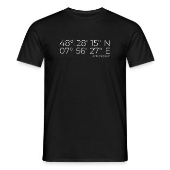 coordinates Offenburg - Men's T-Shirt - black - Front - AI Model Male 178 light (178cm)
