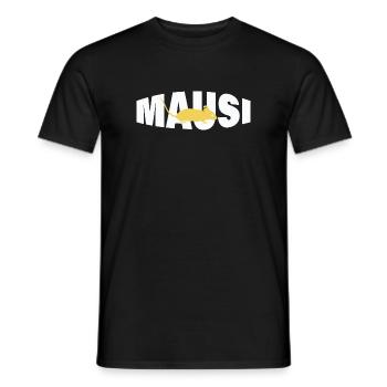 MAUSI - Männer T-Shirt - Schwarz - Vorne - AI Model Male 178 light (178cm)