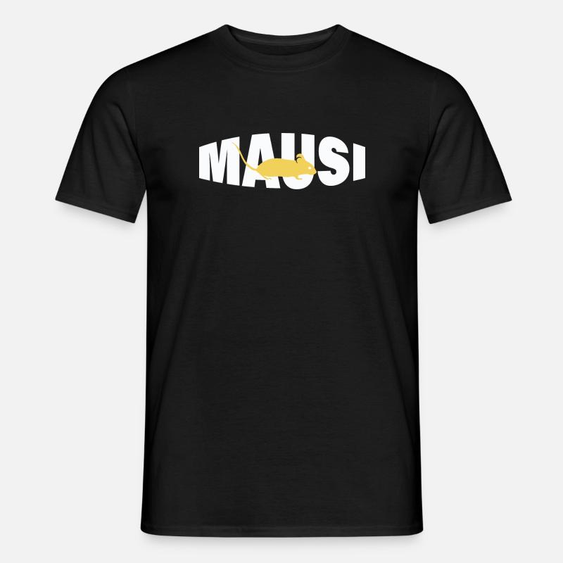 MAUSI - Männer T-Shirt - Schwarz