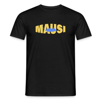 MAUSI - Männer T-Shirt - Schwarz - Vorne - AI Model Male 178 light (178cm)