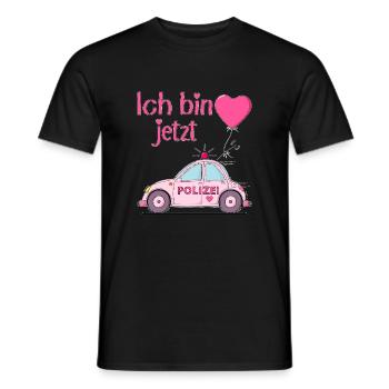 Polizeiauto Ich bin jetzt Geburtstag Rosa - Männer T-Shirt - Schwarz - Vorne - AI Model Male 178 light (178cm)