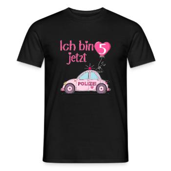 Voiture de police J’ai maintenant 5 ans Rose - T-shirt homme - noir - Devant - AI Model Male 178 light (178cm)