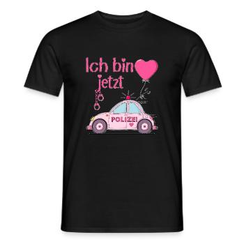 Polizeiauto Ich bin jetzt Geburtstag Rosa - Männer T-Shirt - Schwarz - Vorne - AI Model Male 178 light (178cm)